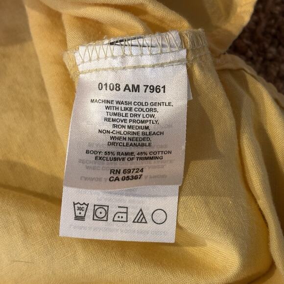 Columbia Sportswear Yellow Short Sleeve Button Down Chest Pocket w/ Button XXL - Picture 6 of 6